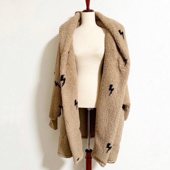 NEW Jill Martin Lightning Bolt Classic Sherpa Lounger Teddy Jacket - Picture 4 of 16